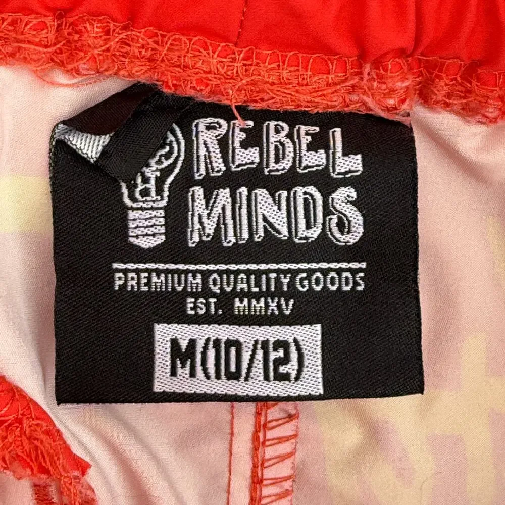 Rebel Minds Boys Sz M 10/12 Graphic Swim Trunks Abstract Drawstring Shorts